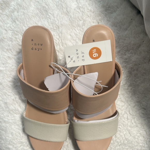 NWT a new day Blush Adelina Wedge Sandals - Picture 2 of 8
